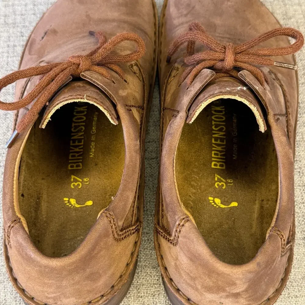 Birkenstock Pasadena Brown Leather Lace Up Oxford Shoes Women’s Size 37 L6